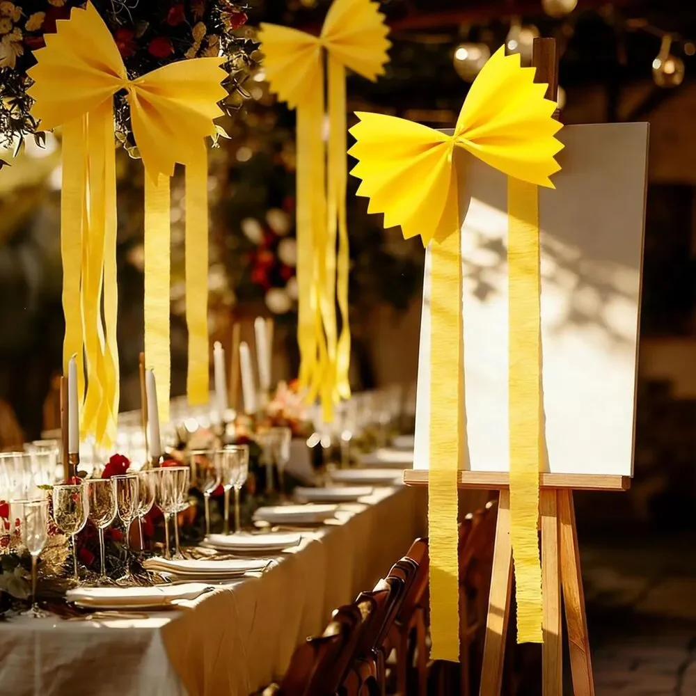 18 Pcs DIY Pasta Party Decorations - Italian Food Themed Yellow Streamer